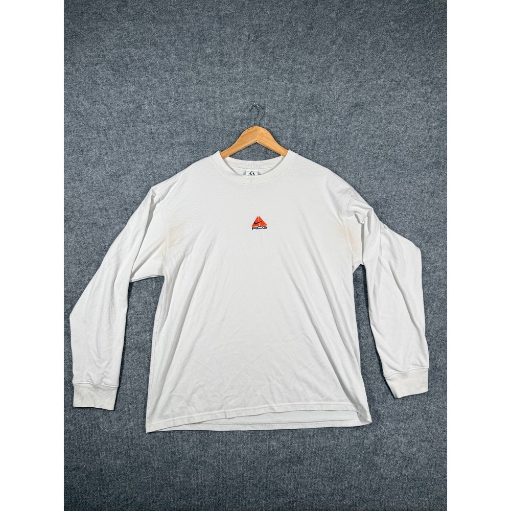 Nike ACG Lungs Loose Fit Shirt Mens Medium White Dri-Fit Long Sleeve Crew Neck